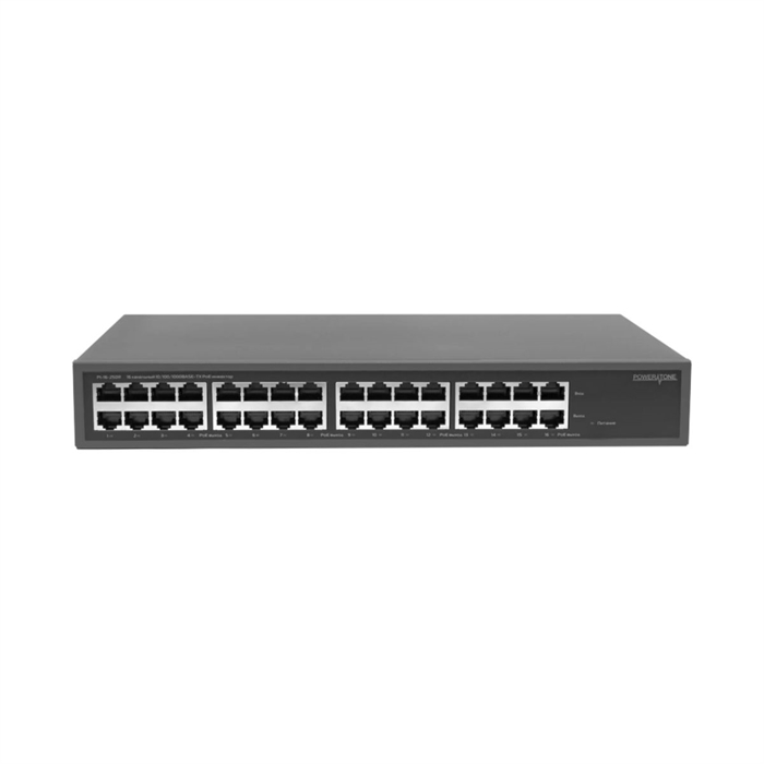 PoE инжектор стоечный неуправляемый PI-16-250R, 16x10/100/1000BASE-T PoE 802.3, PoE  250Вт 1880852185 - фото 21057